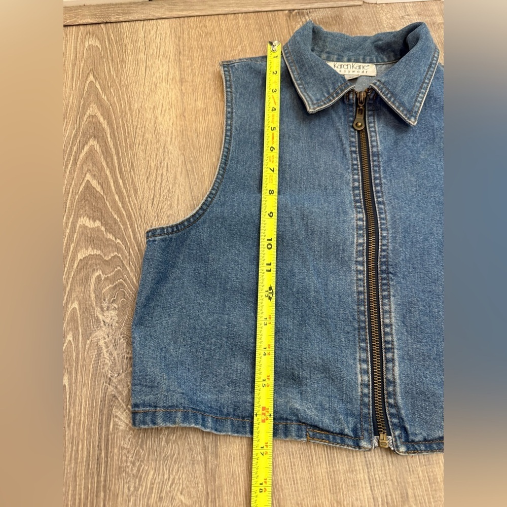 Vintage 90s Karen Kane Denim Zip Vest XS - Picture 5 of 8